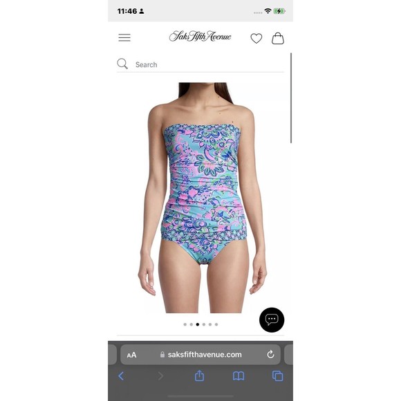 New LILLY PULITZER 0 JUSTINA TANKINI BLUE HORIZON JUNGLE SUNRISE - Picture 5 of 11